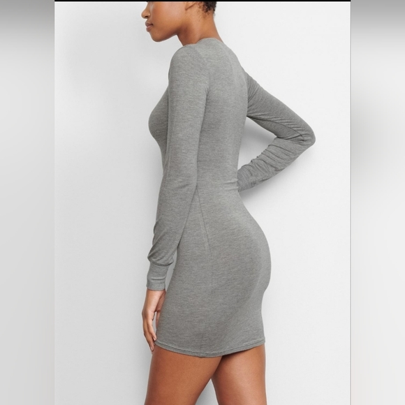 SKIMS Dresses | Womens Sleep Henley Dress Heather Grey/ SMALL/NWT - Picture 4 of 15